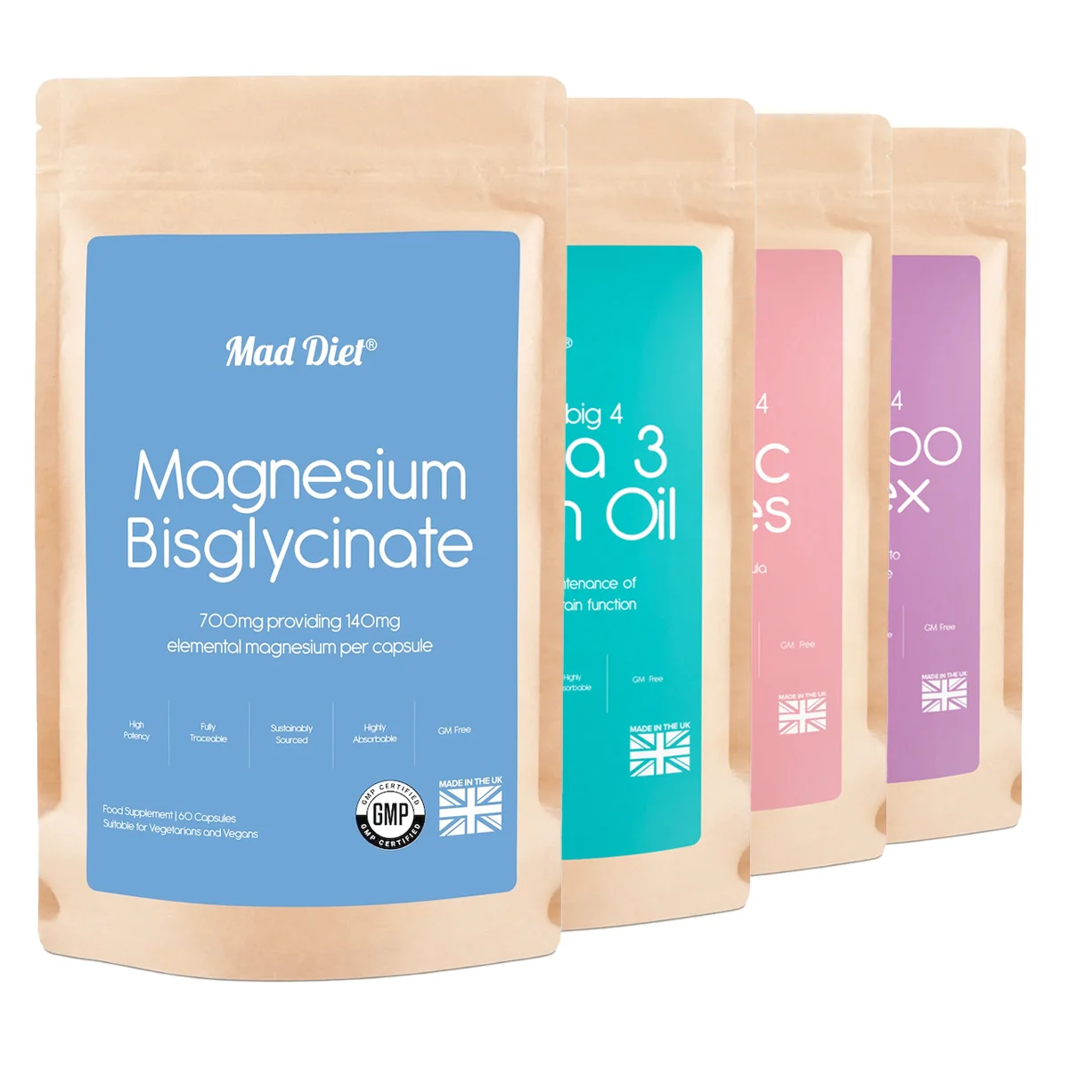 Big 4 for Mental Health with Magnesium Bisglycinate – 2 months supply